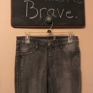Sz 7 grey acid washed super skinny jeans